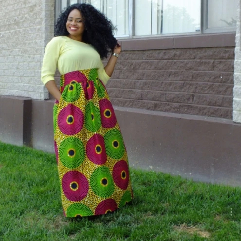 African Print Maxi Skirt